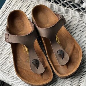 Birkenstock Dark Brown Leather Sandals